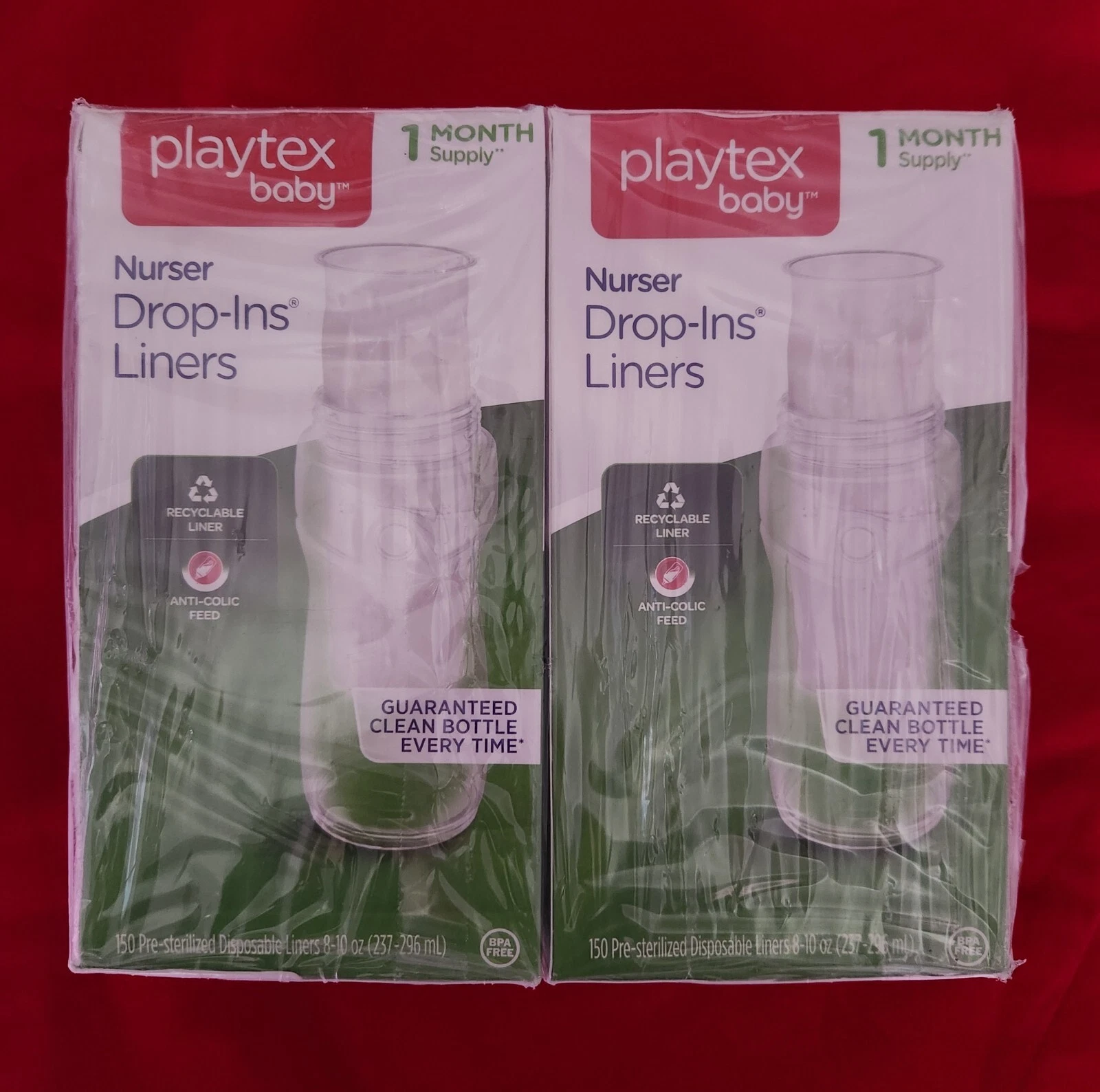 NEW Playtex Drop-Ins Nurser Bottle Liners 8-10 oz 300 Count - SEALED