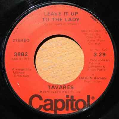 Tavares Too Late / Leave It Up To The Lady Vinyl Single 7inch Capitol