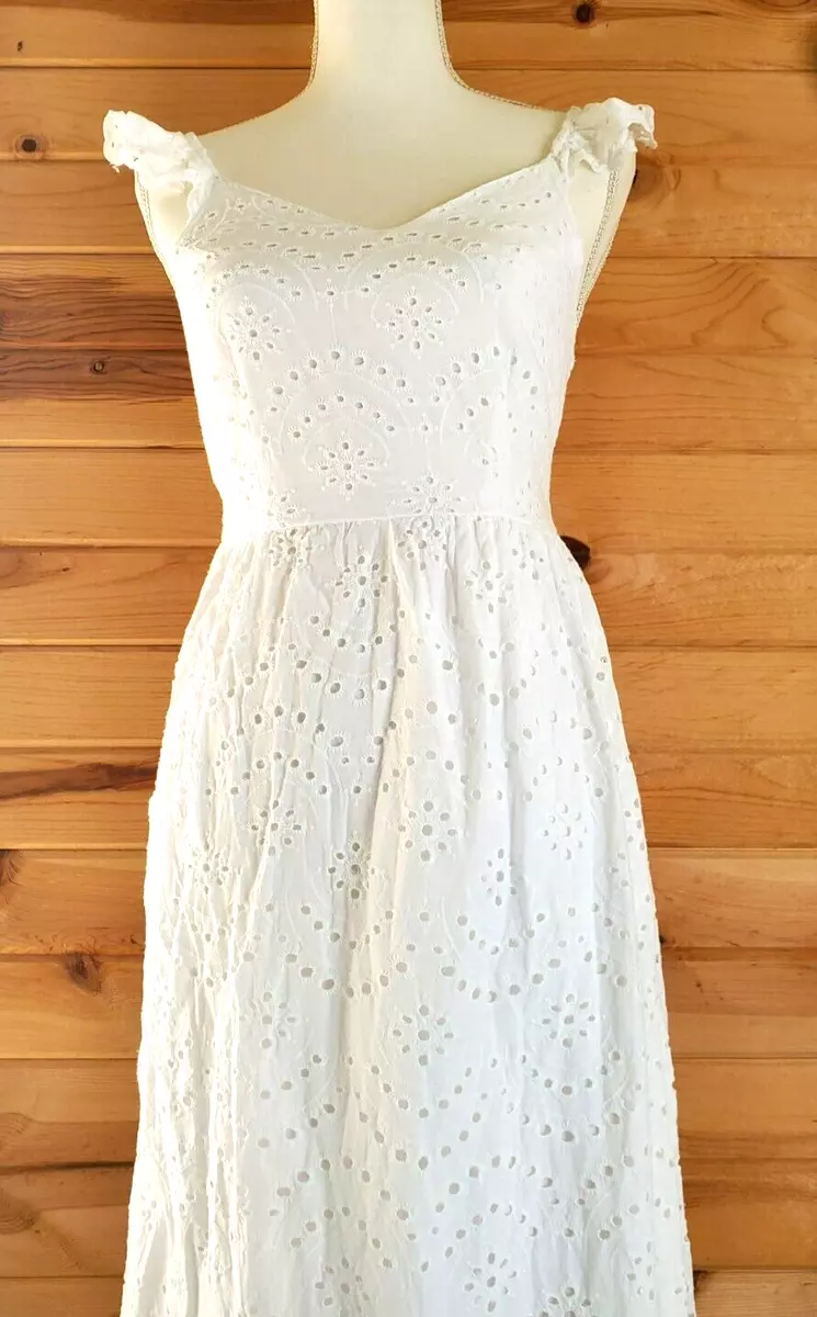 Sincerely Jules 100 Cotton Maxi Dress White Eyelet Embroidery