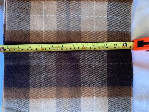 Vtg Pure 100% Cashmere Fringed Scarf Beige & Brown Classic Checks New -Australia - Picture 10 of 11
