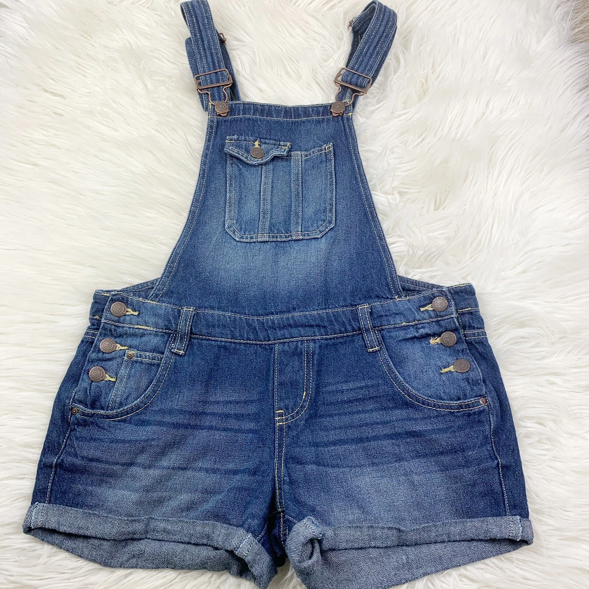 Denim short overalls for juniors clearance
