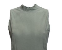 T-SHIRT Shirt Rippenshirt ÄRmellos Stehkragen Grau GraugrÜN Gr. 40 42 Neu