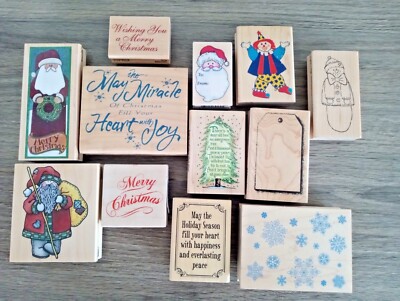 Various Wood Rubber Stamps Craft Card Art Making Wooden Stamp