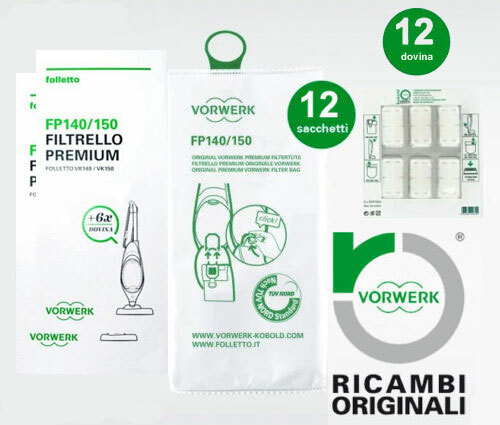 2 CONF. 6 SACCHETTI FILTRELLO PREMIUM FP140/150 ORIGINALI FOLLETTO +DOVINA  41435 | eBay