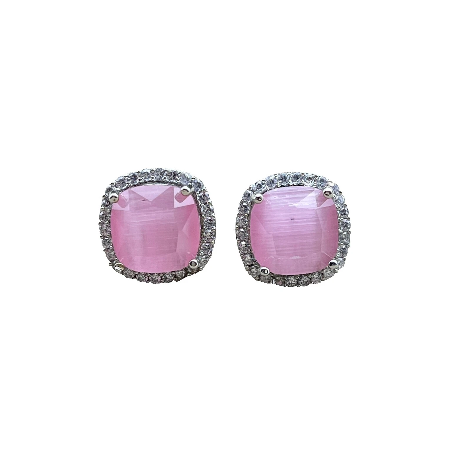 Quartz Silver Plated Stud Fashion Earrings