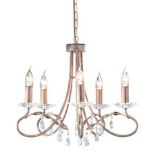 Image of 5 Bulb Chandelier Hanging Pendant LIght Silver/Gold LED E14 60W Bulb