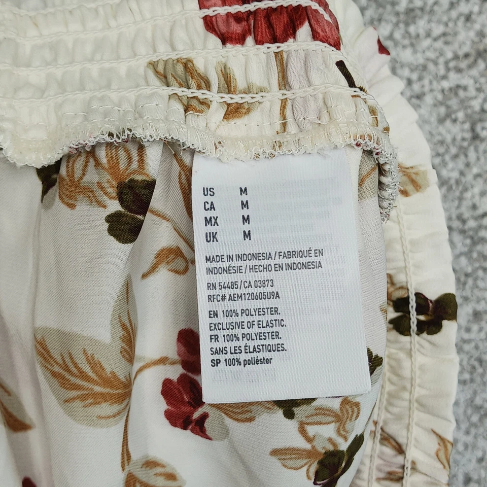 Pantalones Cortos American Eagle Outfitters Para Mujer M Blanco Rojo Floral Cintura Elástica Delicados Foto 4 de 4