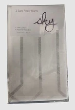 Sky White 2-Piece Textured Trellis Sham Set Size European