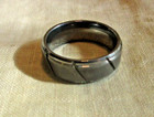 Ring Band Line Design  Silvertone Size 10 — photo 1