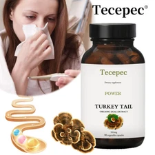 Turkey Tail Capsules 500mg Immune Support Digestive Health Exp 6/2026
