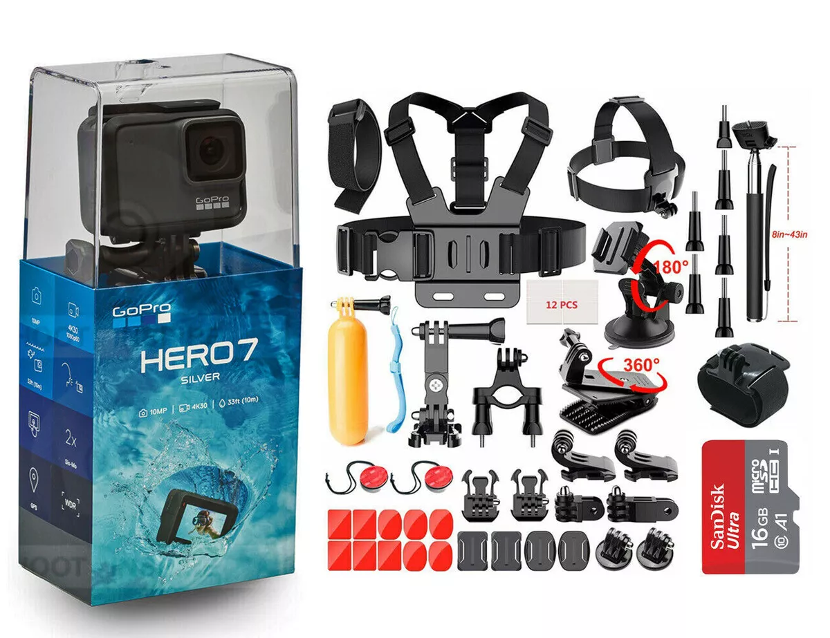 GoPro HERO7 2 inch Waterproof Action - Silver (CHDHC-601) Sport Kits 818279023213 |