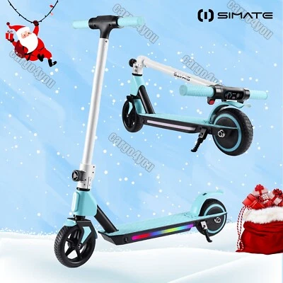 SIMATE Kinder Klappbar Elektroroller 130W LED Elektroscooter E-Scooter ab 6-12 Jahren