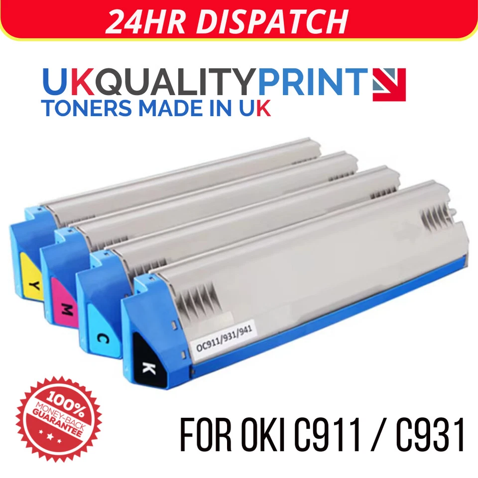 NEXTDAYC Toner Cartridge for OKI C911 C931 45536416 45536415 45536414 45536413 Black Set