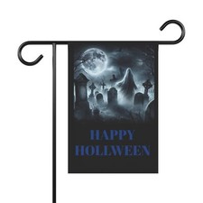 Halloween Ghost scary moonlight night Garden  House Banner