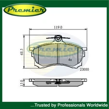 Premier Front Brake Pads Set Fits Mitsubishi Carisma 1995-2006 1.6 1.9 TD