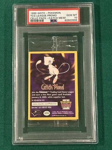 1999 Pokémon Catch Mew! TCG League Promo  Cello Pack PSA 10