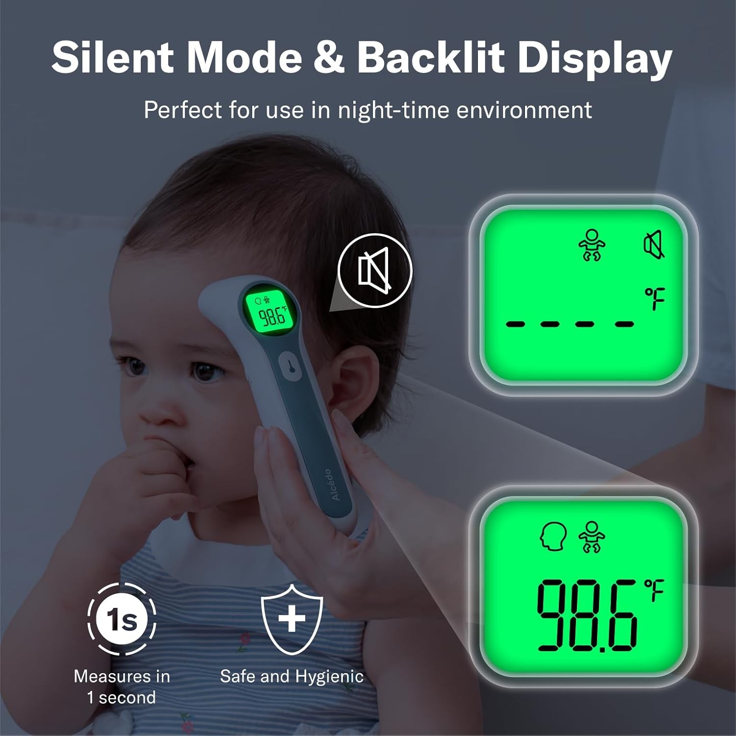 Alcedo Forehead & Ear Thermometer | Touchless Infrared, Instant Read, Medical