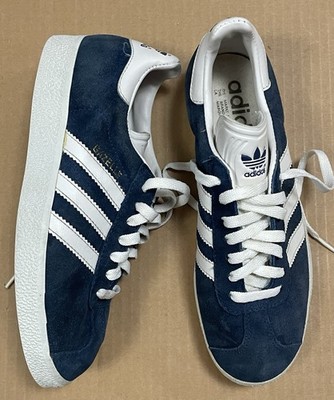 Adidas Gazelle Blue Suede White Stripes Sneakers Shoes  display picture 1