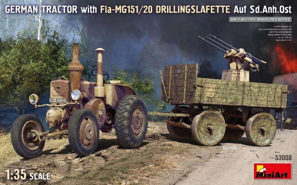 KIT MODELLINO MILITARE MINIART GERMAN TRACTOR WITH FLA-MG151/20 SCALA 1/35 - Immagine 2 di 4