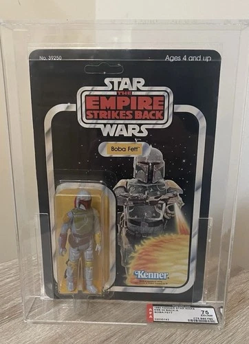 Vintage Star Wars 1980 ESB 32 Back-A BOBA FETT AFA 75 - Offerless Card 32A Back