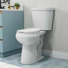 HOROW Two Piece Toilet 1.1/1.6 GPF Dual Flush ADA Chair Height Round Bowl White