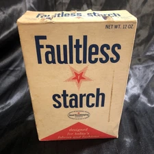 Vintage Faultless Laundry Starch Box 3/4 Full Display Country Decor Prop 50s 60s