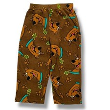 Scooby-Doo Fleece Pajama Pant Brown Multicolor Cartoon Print Unisex Toddler 4T