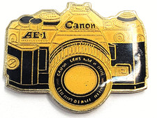 Vintage Canon AE-1 Camera Enamel Pin Advertising 35mm SLR Film Photography