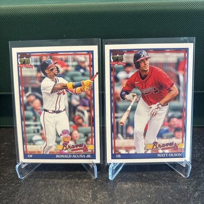 Topps Baseball Series 1 Atlanta Braves Acuna Jr. #T91-84 & Matt Olson #T91-53