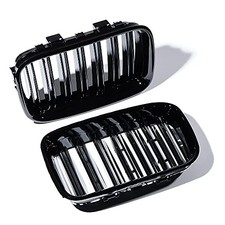 Front Upper Shiny Glos Black Kidney Grille Grill Driver Passenger Side