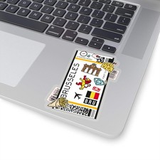 Brussels Sticker Belgium Stickers Belgian Flag Travel Sticker Laptop Decal Vacat
