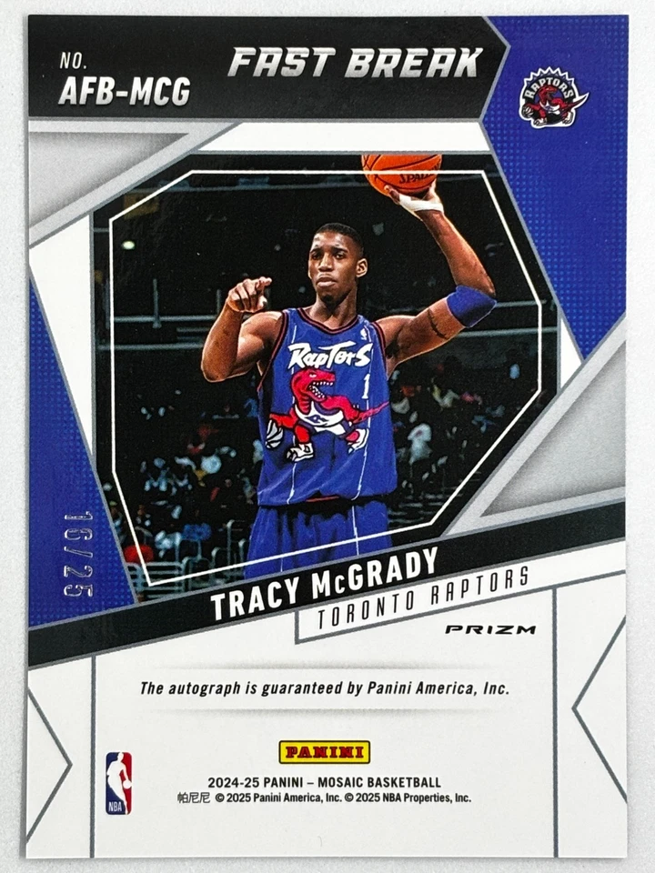 2024-25 Panini Mosaic - Tracy Mcgrady Fast Break autógrafos azul/25 #AFB-MCG Foto 2 de 2