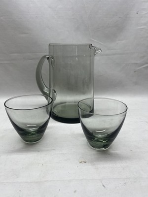 VTG Morgantown Normandie Smoke 3-pc. Cocktail Pitcher Glasses