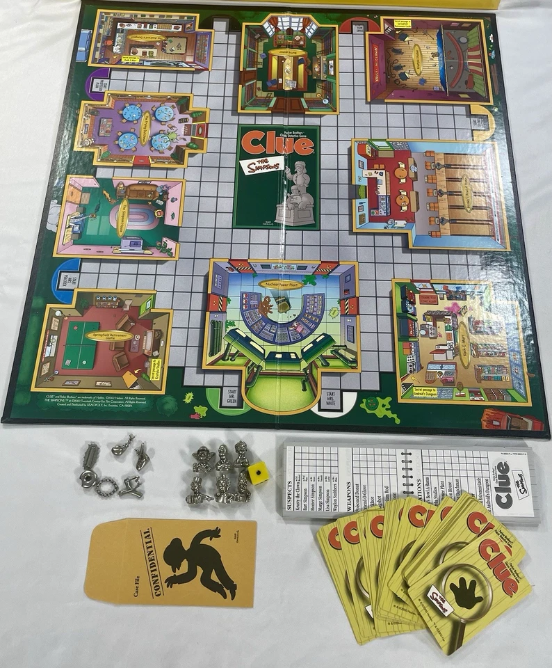 The Simpsons Clue  2nd Edition Board Game Parker Brothers Hasbro 2002 Complete - Image 4 of 4