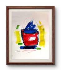 Original Art Plant 6 14x11 Abstract Expressionist Painting On Paper