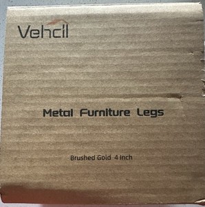 VEHCIL 4inch Brushed Gold Furniture Legs Chairs Tables Dress Set of 4 Modern NIB
