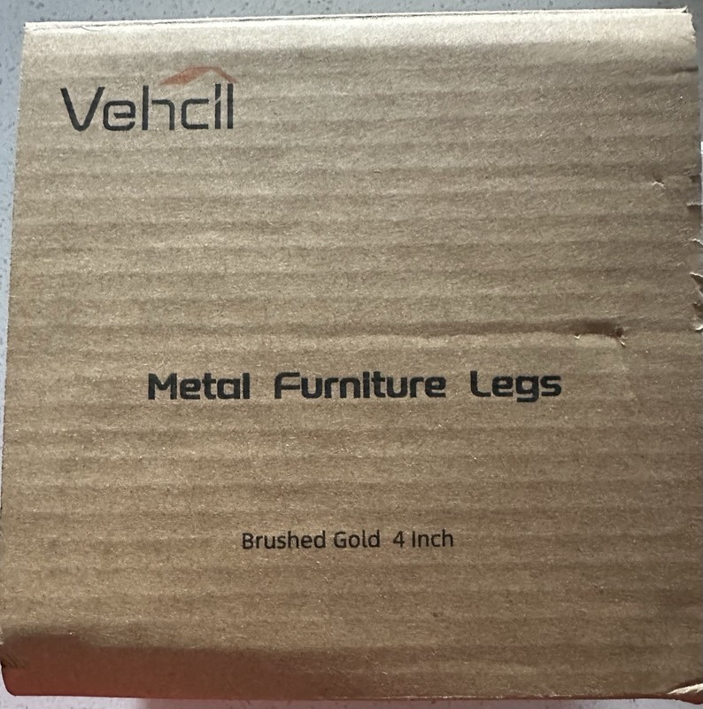 VEHCIL 4inch Brushed Gold Furniture Legs Chairs Tables Dress Set of 4 Modern NIB