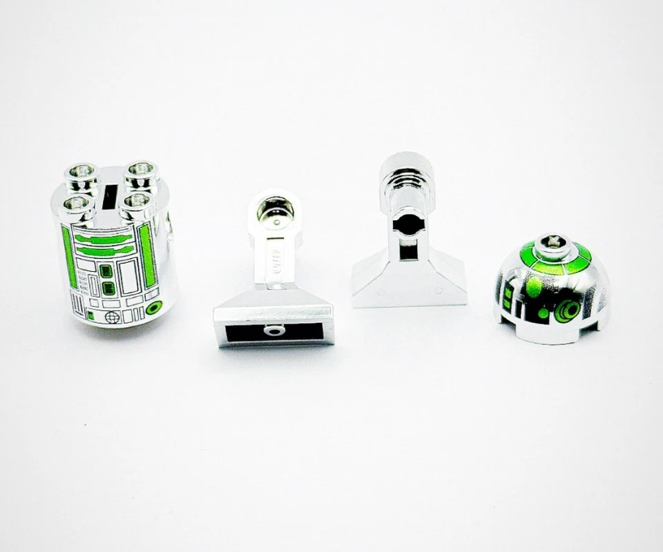 Lego Chrome Silver Green  Astromech Droid R2-BHD Star Wars New!! - Image 3 of 3