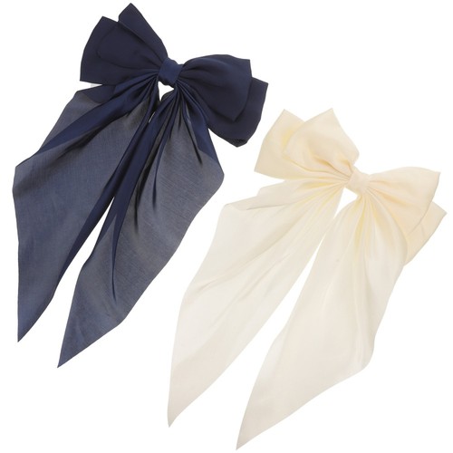2 Pcs Hairpin Woman Comfortable Bows Bowknot Clip Ribbon Barrettes Women