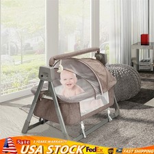 Baby Bassinet Bedside Sleeper w/ Mosquito Net Portable Crib for Newborns