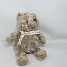 Disney Baby Classic Winnie The Pooh Plush Curly Swirl Fur Tan 12" Stuffed Bear