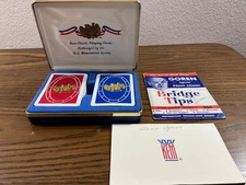 KEM Two Dual Deck Bicentennial Eagle Playing Cards Red Blue Deck Vintage Used