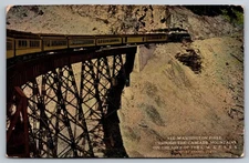 Vintage Cascade Mountains Bridge Train Postcard C.M. & P.S.R.R. Railroad c1910