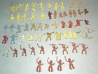 Big 61 PCS VINTAGE 1950s 1950's MARX FORT APACHE EARLY FIGURES COWBOYS ETC Lot