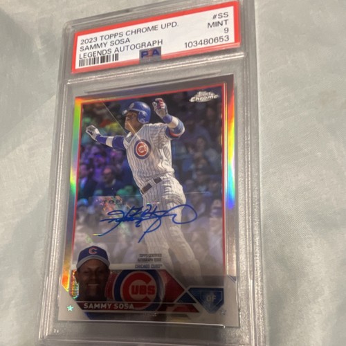 Topps 2023 Chrome Update Sammy Sosa Auto 08/50 Chicago Cubs #CLA-SS PSA 9 /50 