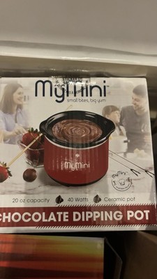 MyMini Chocolate Dipping Pot Electric Fondue Set Ceramic 20 oz 40 Watts Red