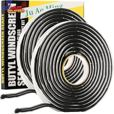 ZOOFOX 2 Pack Butyl Seal Tape 3/8" X 30 Feet Black Rubber Sealant Tapes Leak Pro