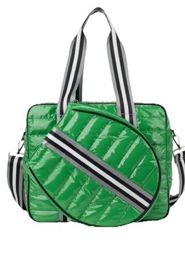 New preneLOVE Pickleball/Tennis Puffer Sport Bag - Kelly Green (2 Paddle Sleeve)