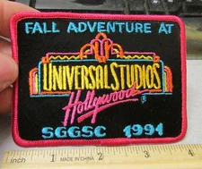 Fall Adventure at Universal Studios Hollywood California Embroidered Patch 1991