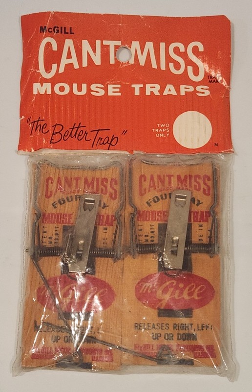 Vintage New McGill Cant Miss Mouse Traps, 2 Packs (4 Total)